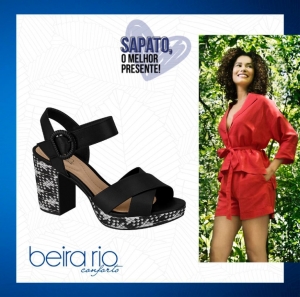 Sandália Salto Beira Rio Napa Turim