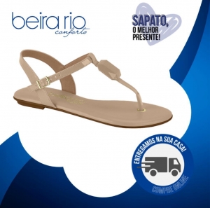 Sandália Rasteira Beira Rio Verniz Diamante