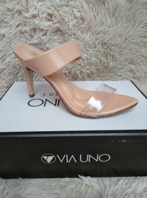 Sandália Salto Via Uno PVC Transparente Eco
